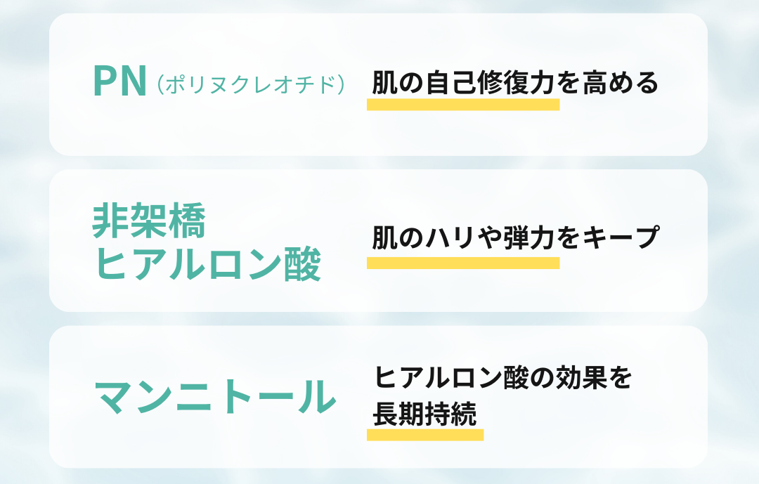 PN・非架橋ヒアルロン酸・マンニトール
