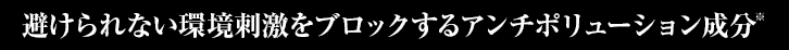 避けられない環境刺激をブロックするアンチポリューション成分※