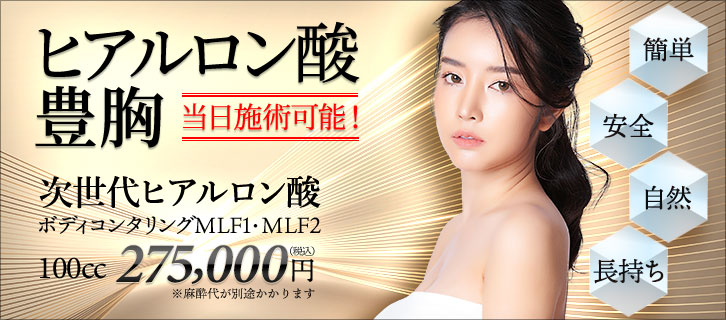 ヒアルロン酸注入による豊胸術 バストアップなら城本クリニック ヒアルロン酸注入による豊胸術 バストアップなら城本クリニック