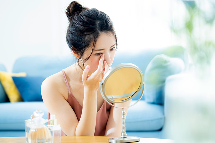 メイクによる離れ目の改善