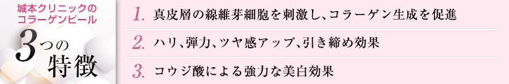 城本クリニックのコラーゲンピール【3つの特徴】
