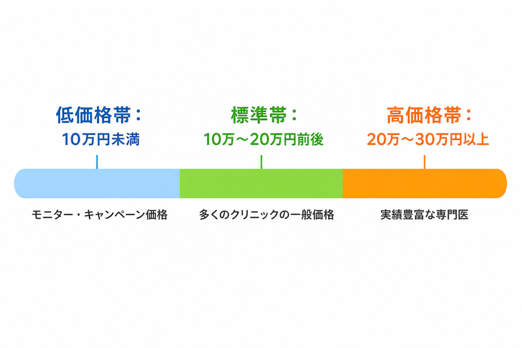 両目の費用相場と料金帯のイメージ
