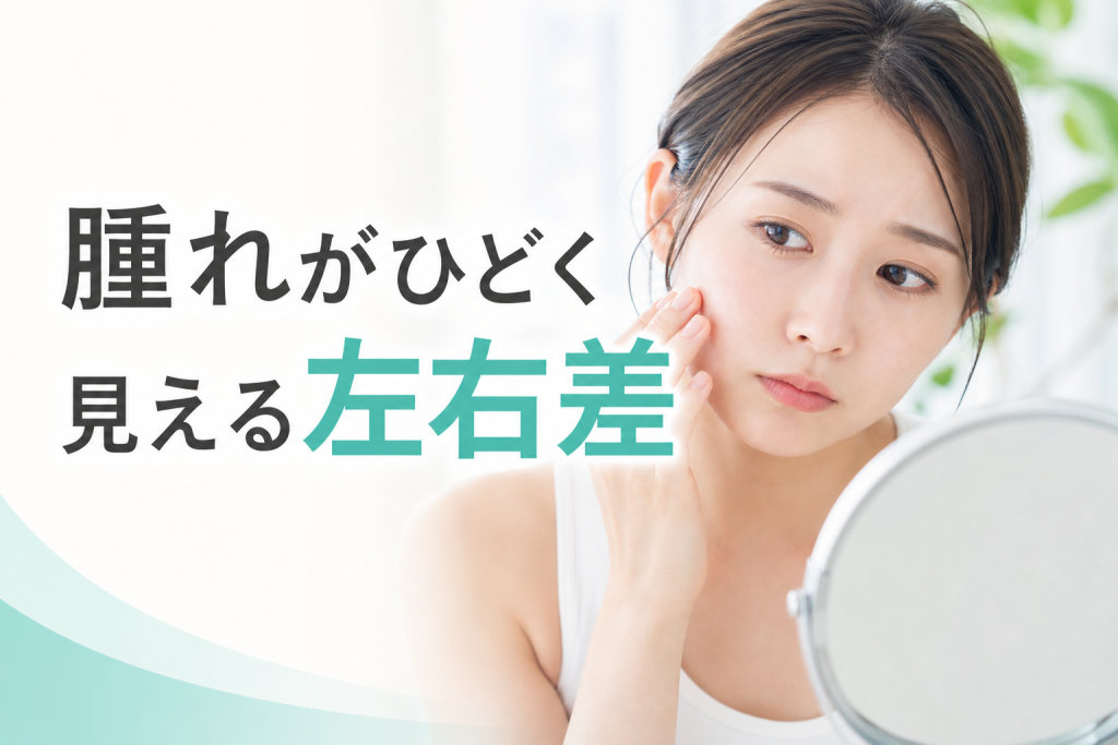 腫れがひどく見える左右差