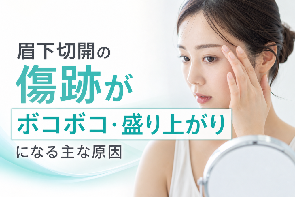 眉下切開の傷跡がボコボコ・盛り上がりになる主な原因