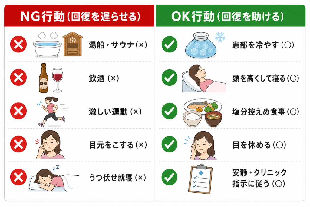 ダウンタイムを短くするために心がけること