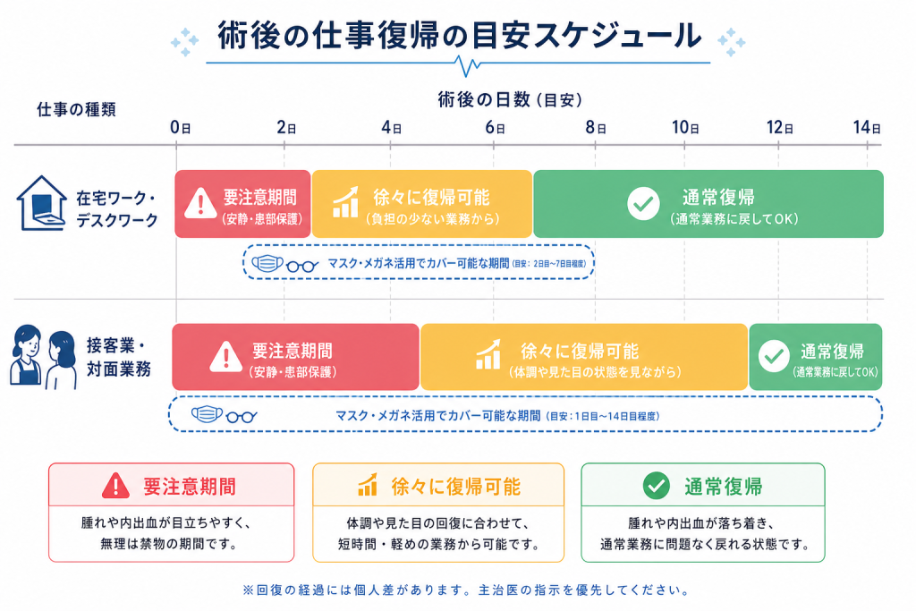 仕事・日常生活への復帰はいつから可能か