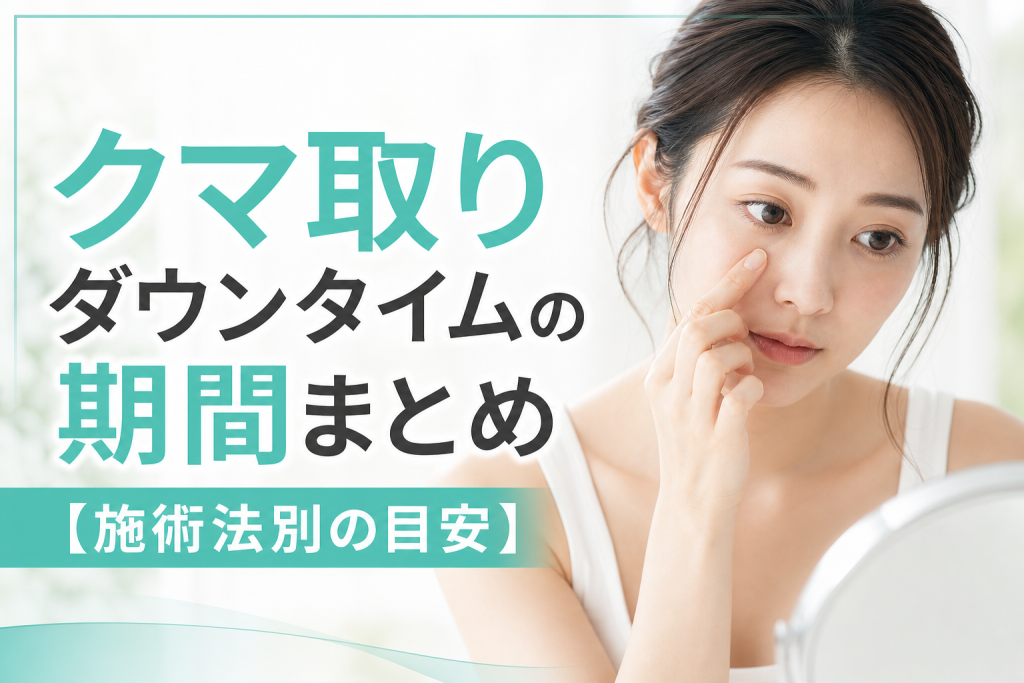 クマ取りダウンタイムの期間まとめ【施術法別の目安】