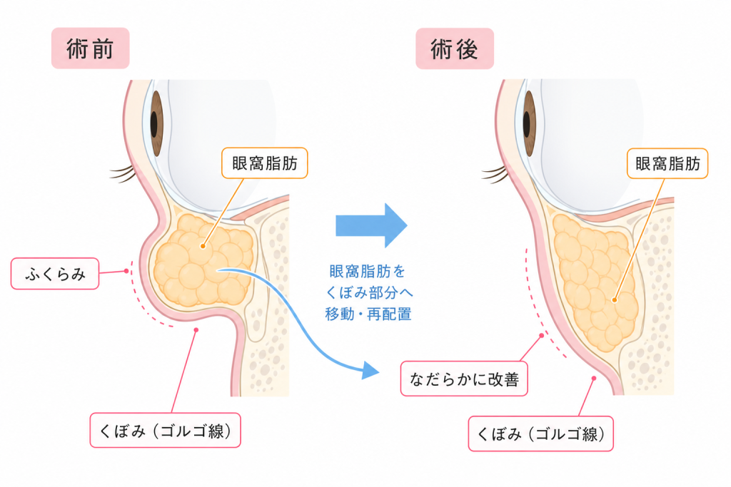目の下のクマ・ふくらみを改善する仕組み