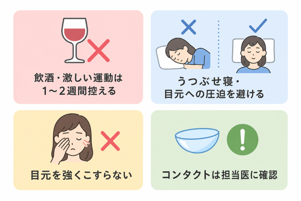 ダウンタイム中に守るべき注意事項