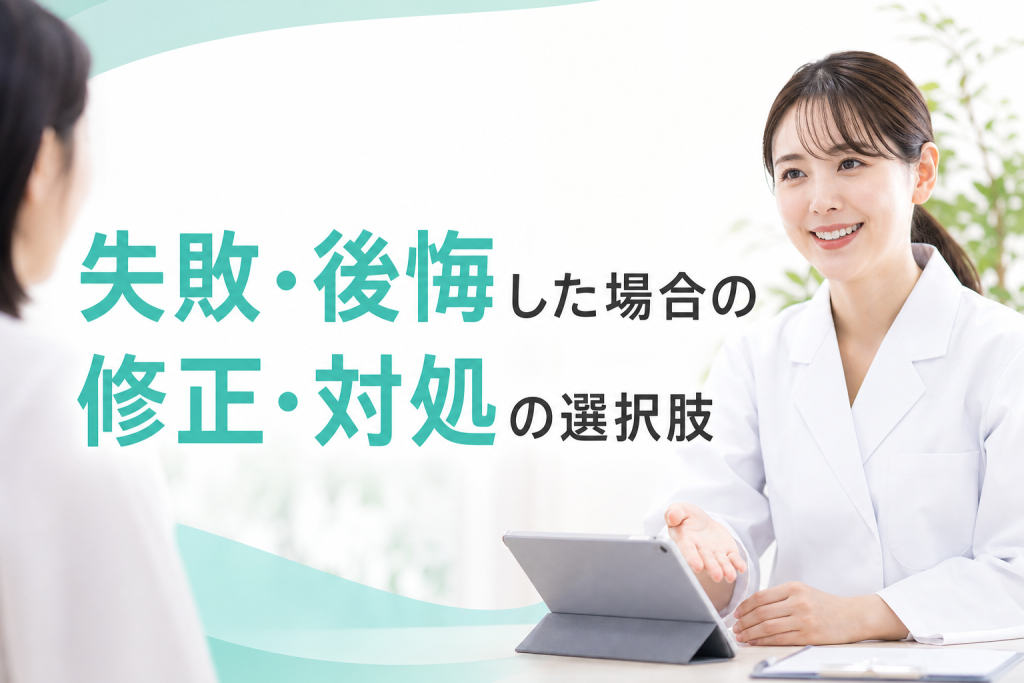 失敗・後悔した場合の修正・対処の選択肢
