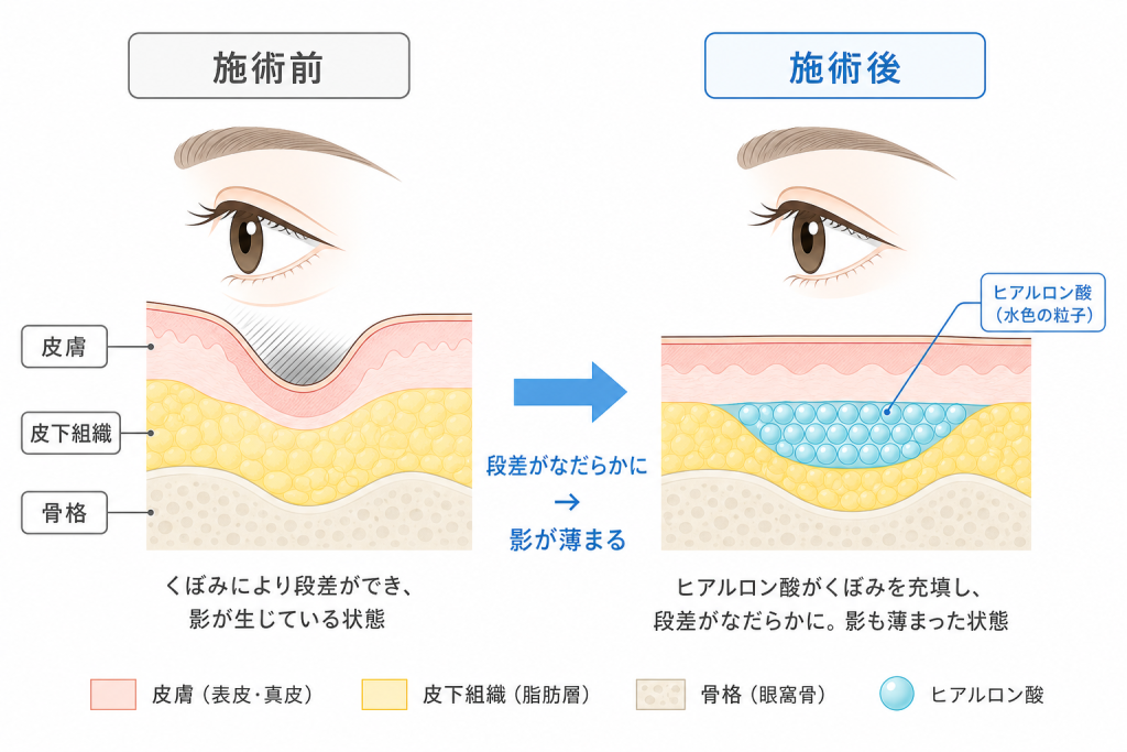 くぼみ・影グマが目立ちにくくなる