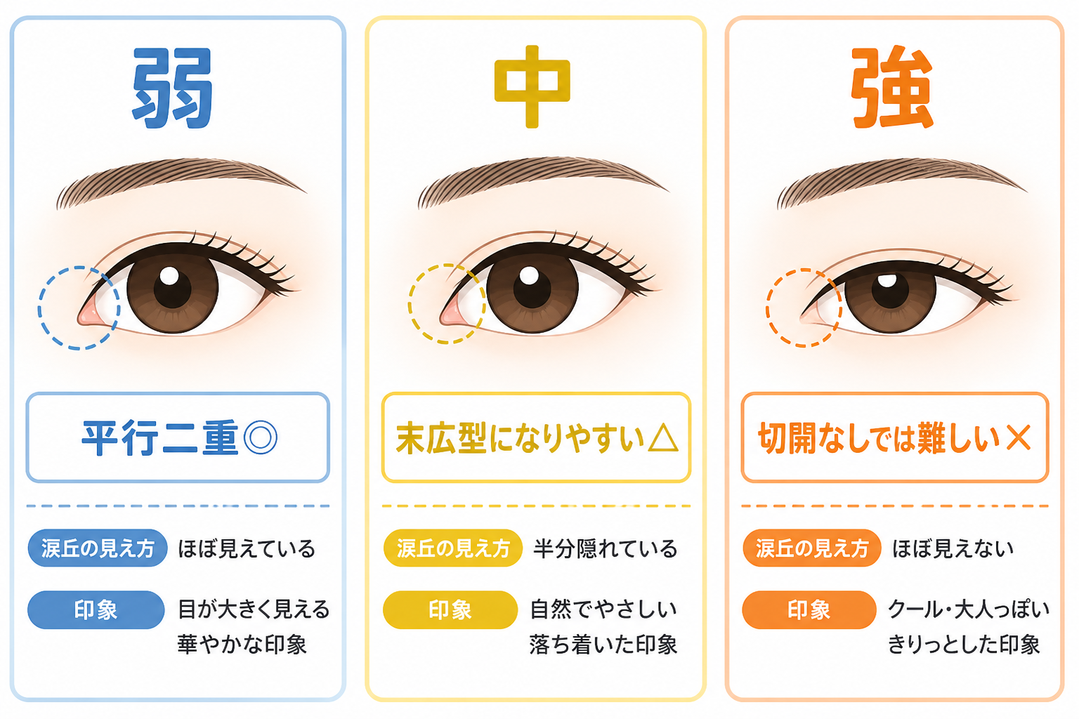 弱・中・強の3段階の見分け方