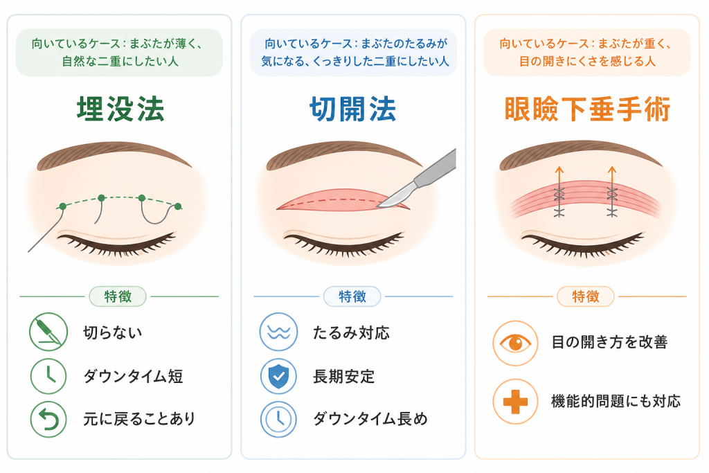 片目だけ二重を根本から整えるには?