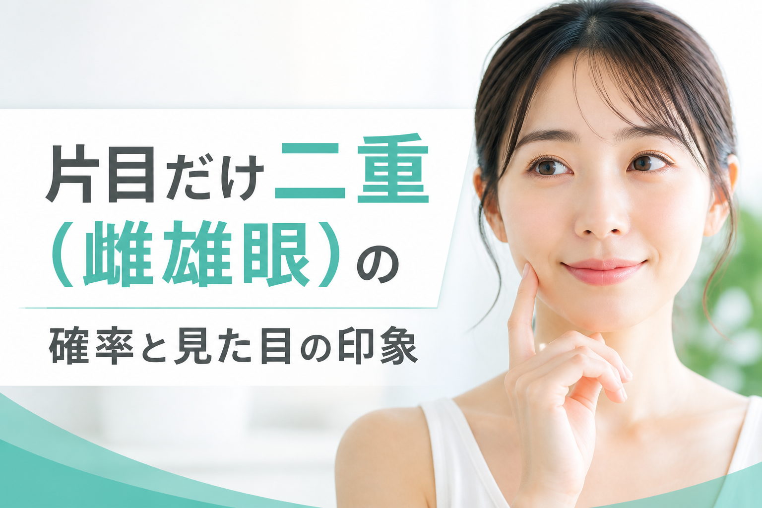 片目だけ二重(雌雄眼)の確率と見た目の印象