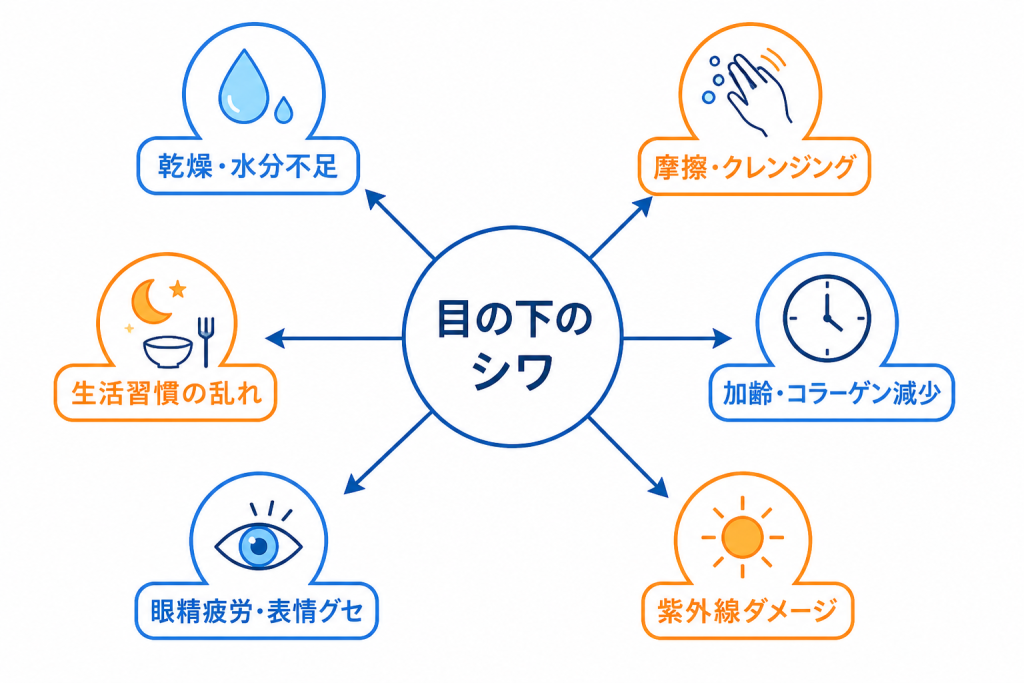 目の下のシワができる主な原因