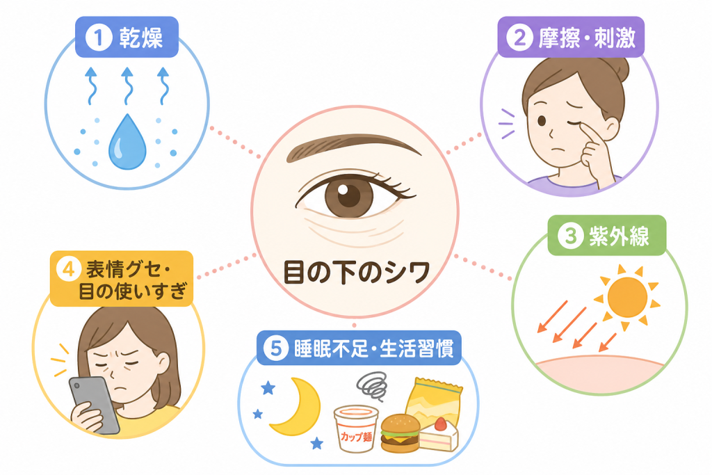 若いのに目の下にシワができる原因
