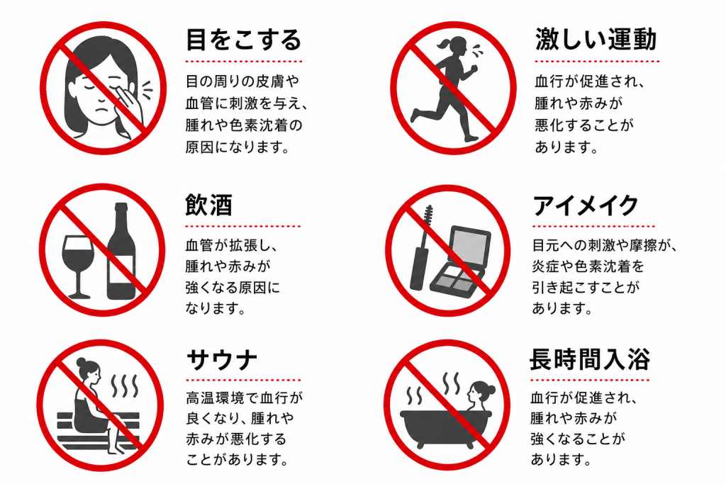 術後〜抜糸までに避けるべき行動