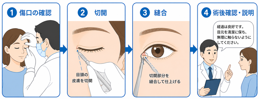 抜糸当日の処置の流れ